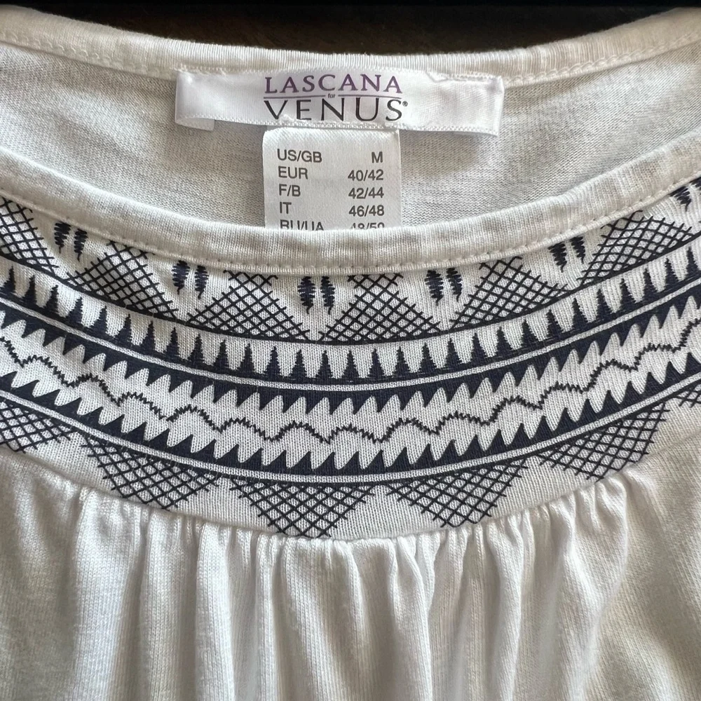 VENUS Cold Shoulder with Navy Print Top, New Never Worn SIZE Medium - Picture 9 of 11